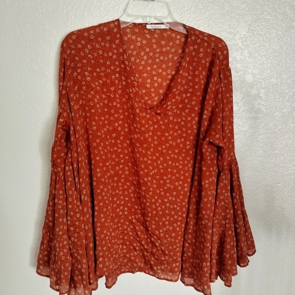 Mes demoiselles silk fiorella Bell sleeve blouse sz 35/2